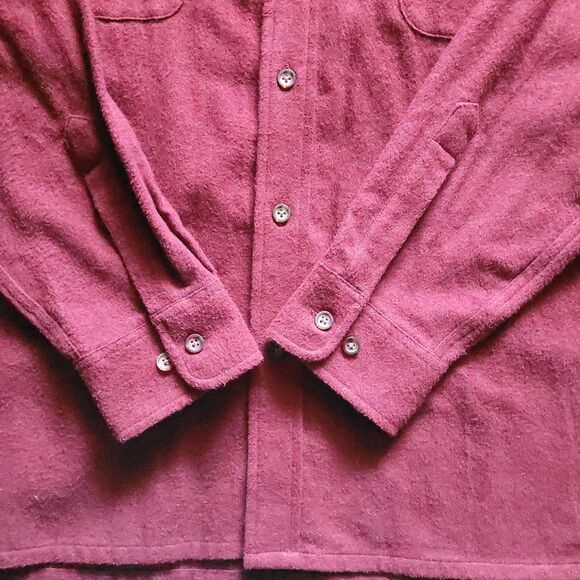 NWT Chamois Cloth St. John's Bay Large Burgundy Button-Down Long-sleeve Shirt - Picture 7 of 10